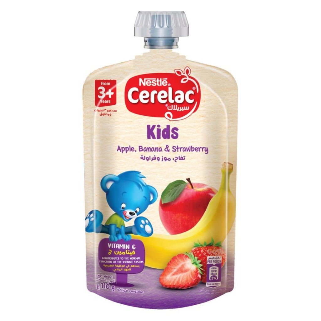 * Cerelac Kids 3+ Apple, Banana & Strawberry, 110g