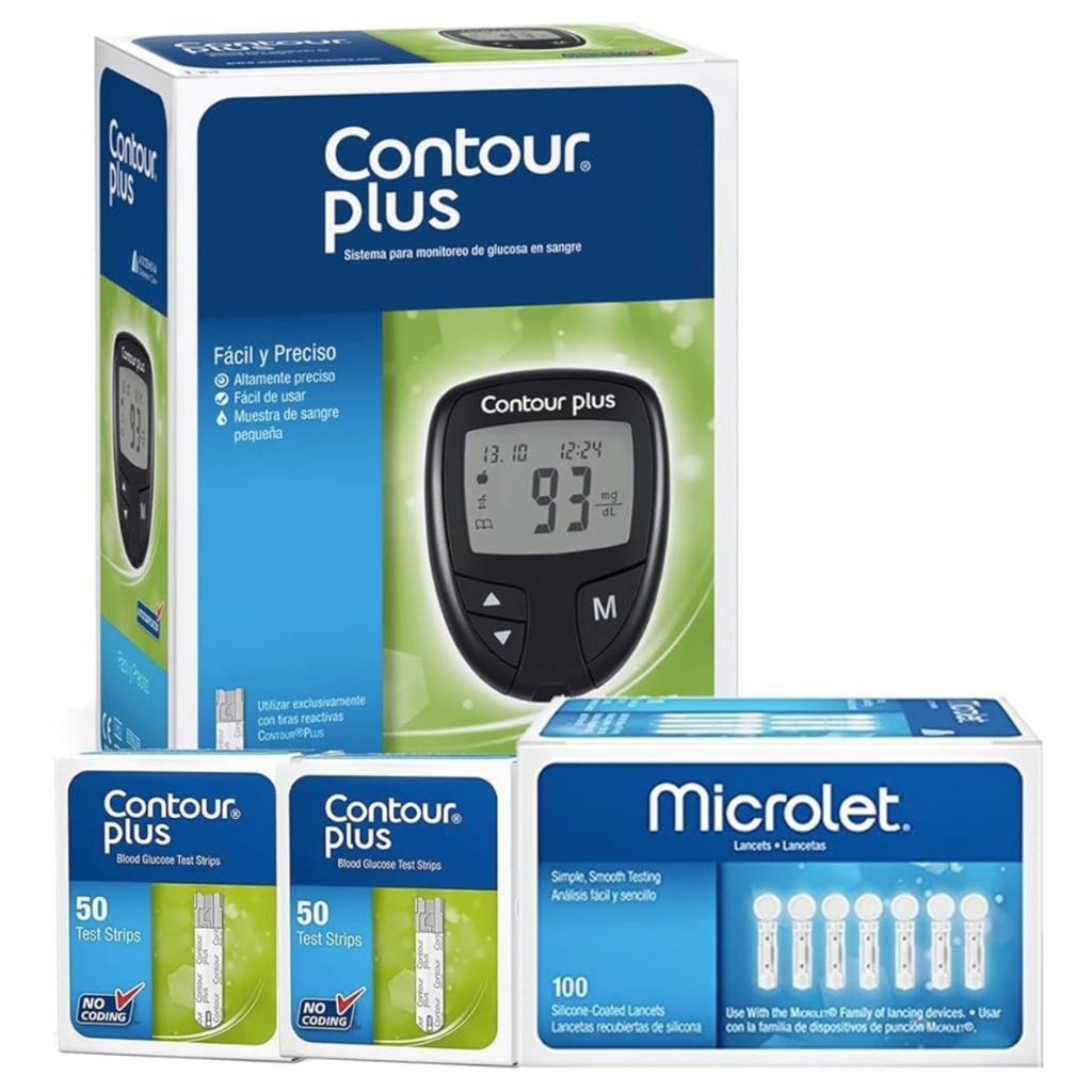 * Contour Plus Machine 100 Strips + 100 Safety Lancets - Offer