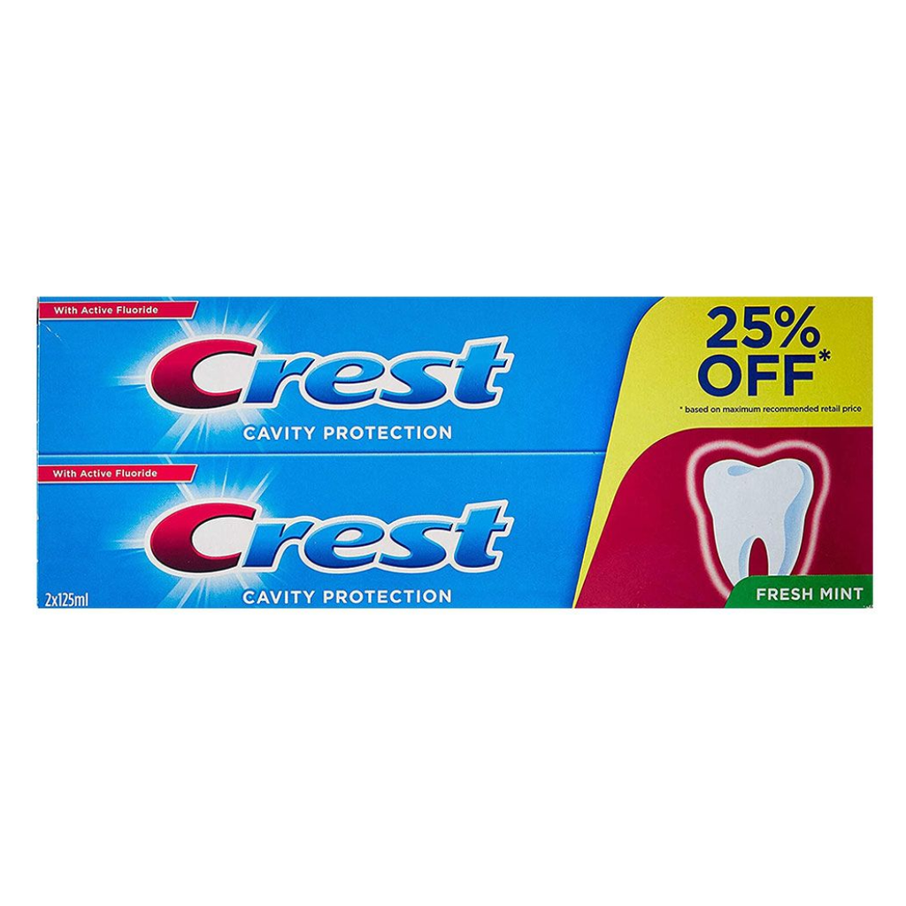 * Crest Cavity Protection Fresh Mint Toothpaste, 125ml - OFFER (Twin Pack 25% OFF)