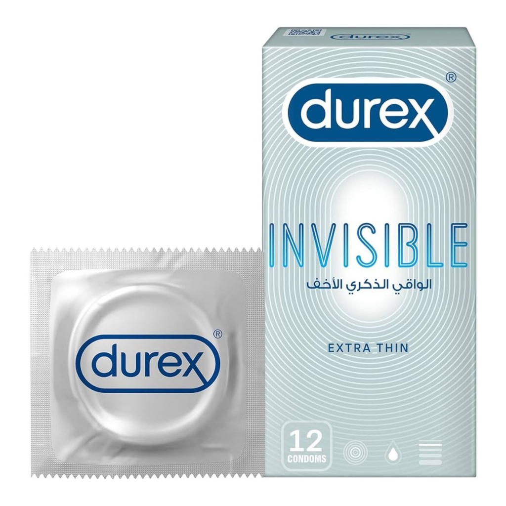 * Durex Invisible Extra Thin Condom, 12's