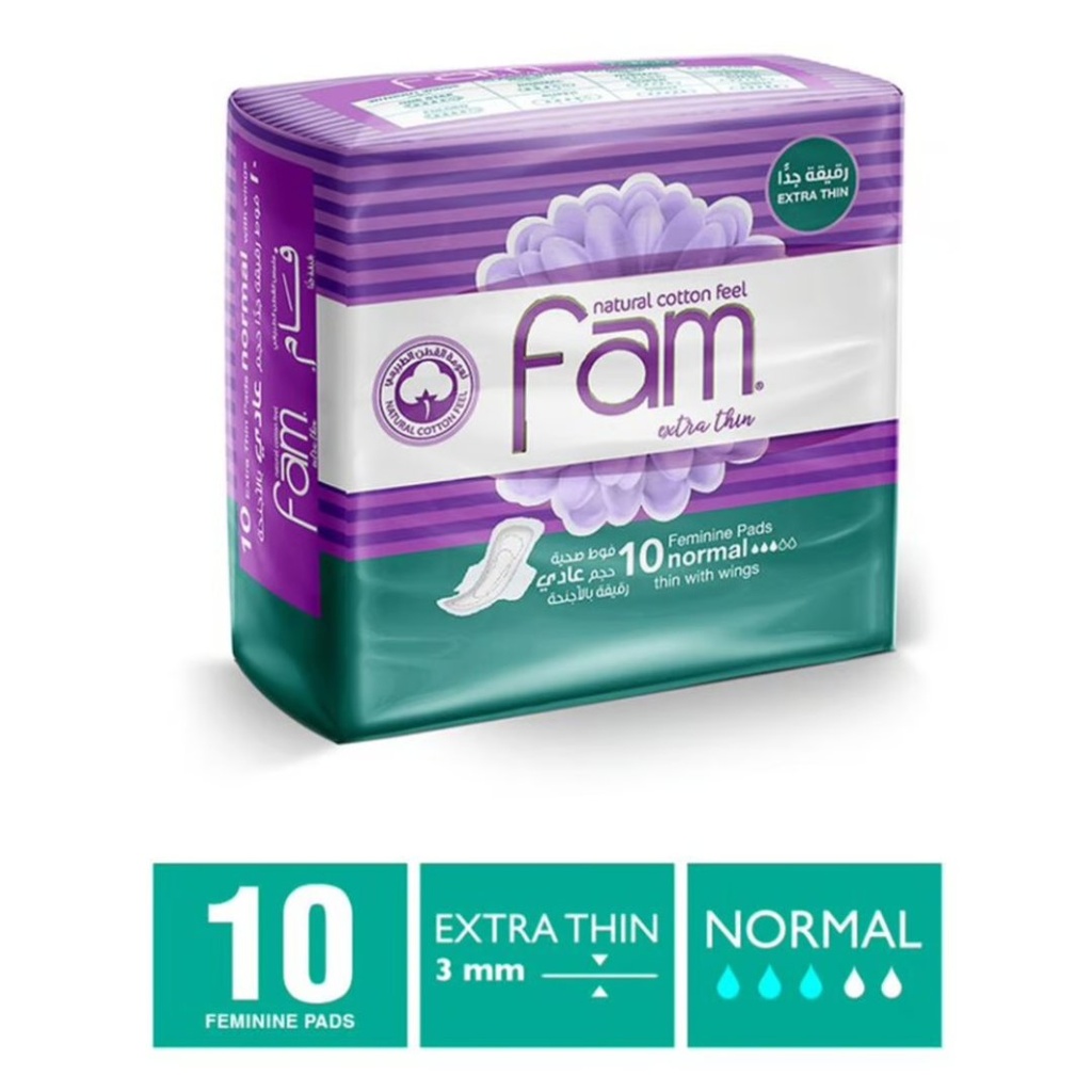 * Fam Extra Thin Normal With Wings, 10's
