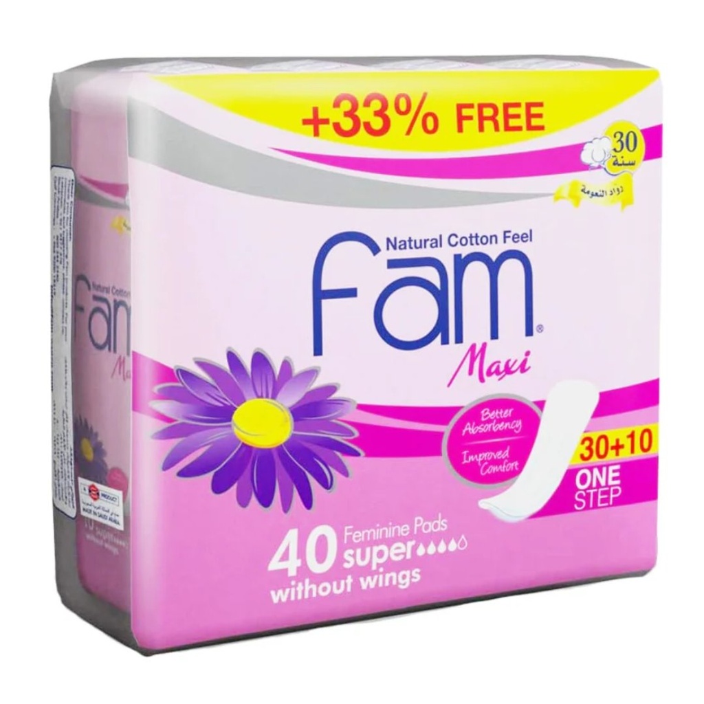 * Fam Maxi One Step Pads, 40's - OFFER
