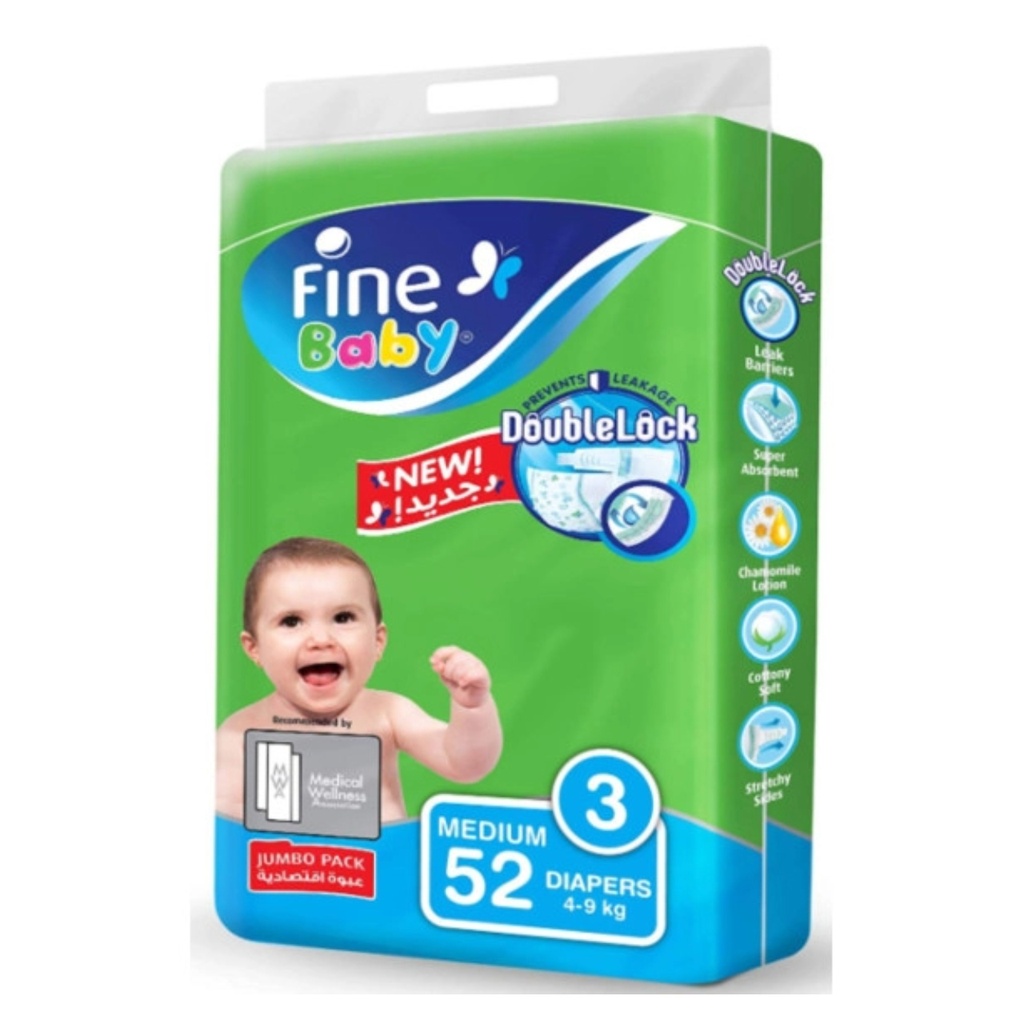 * Fine Baby Diaper Size 3 - Medium, 52's