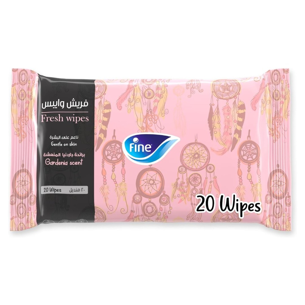 * Fine Fresh Wet Wipes - Gardenia, 20's