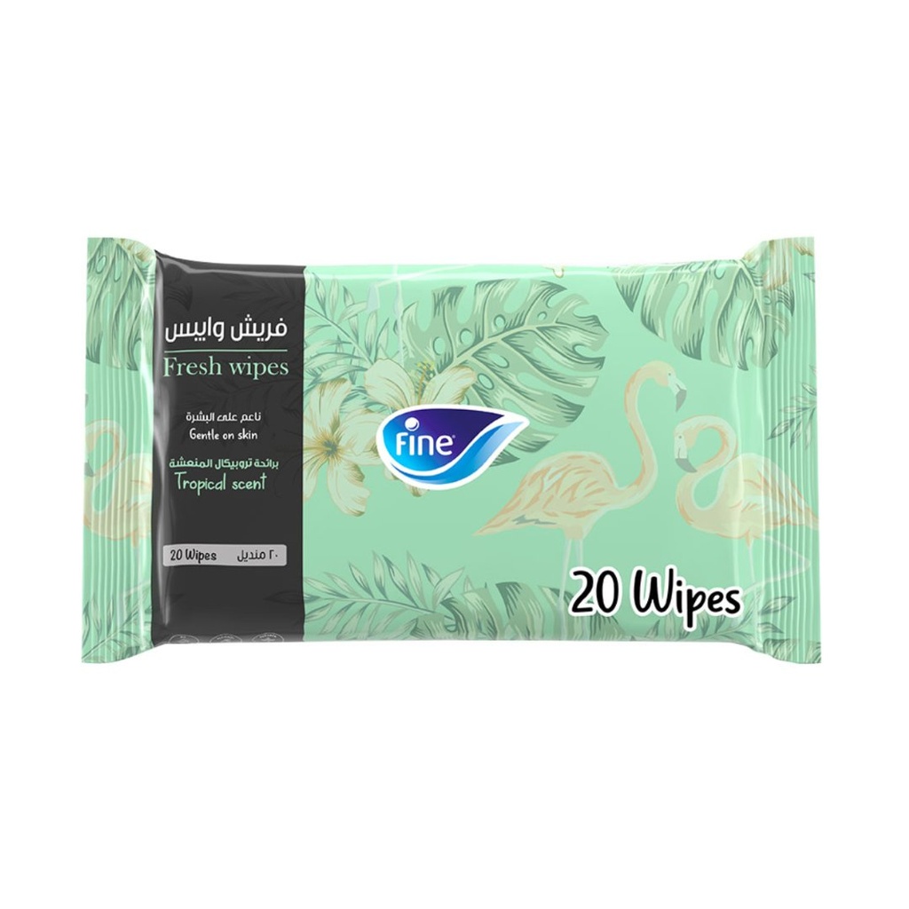 * Fine Fresh Wet Wipes - Tropical, 20's