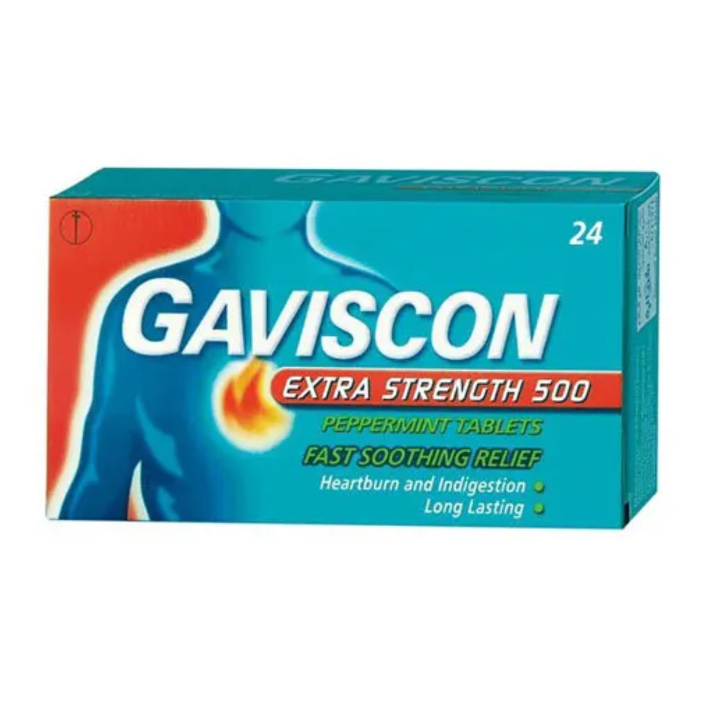 * Gaviscon Extra 500mg Tablets, 24's