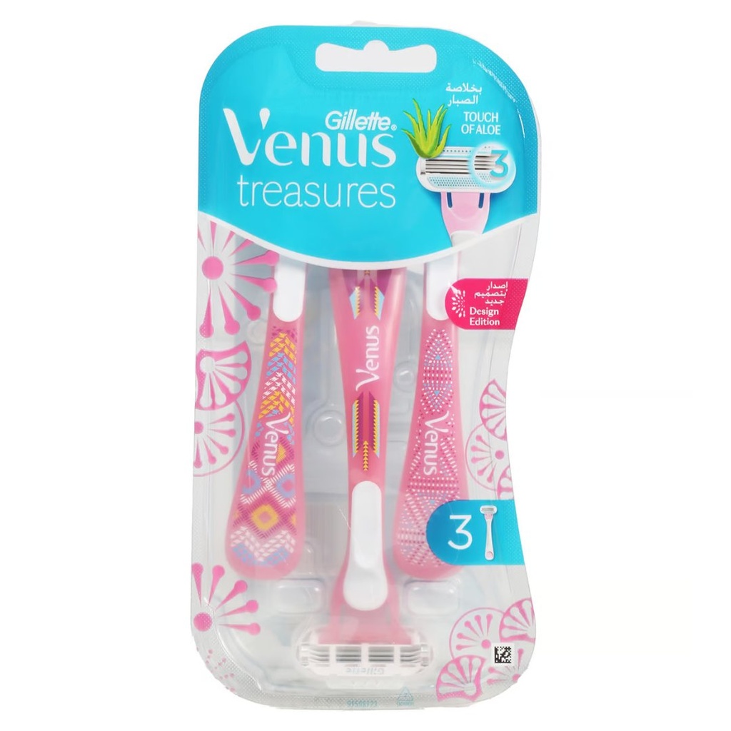 * Gilette Venus Treasures Pink Razors, 3's