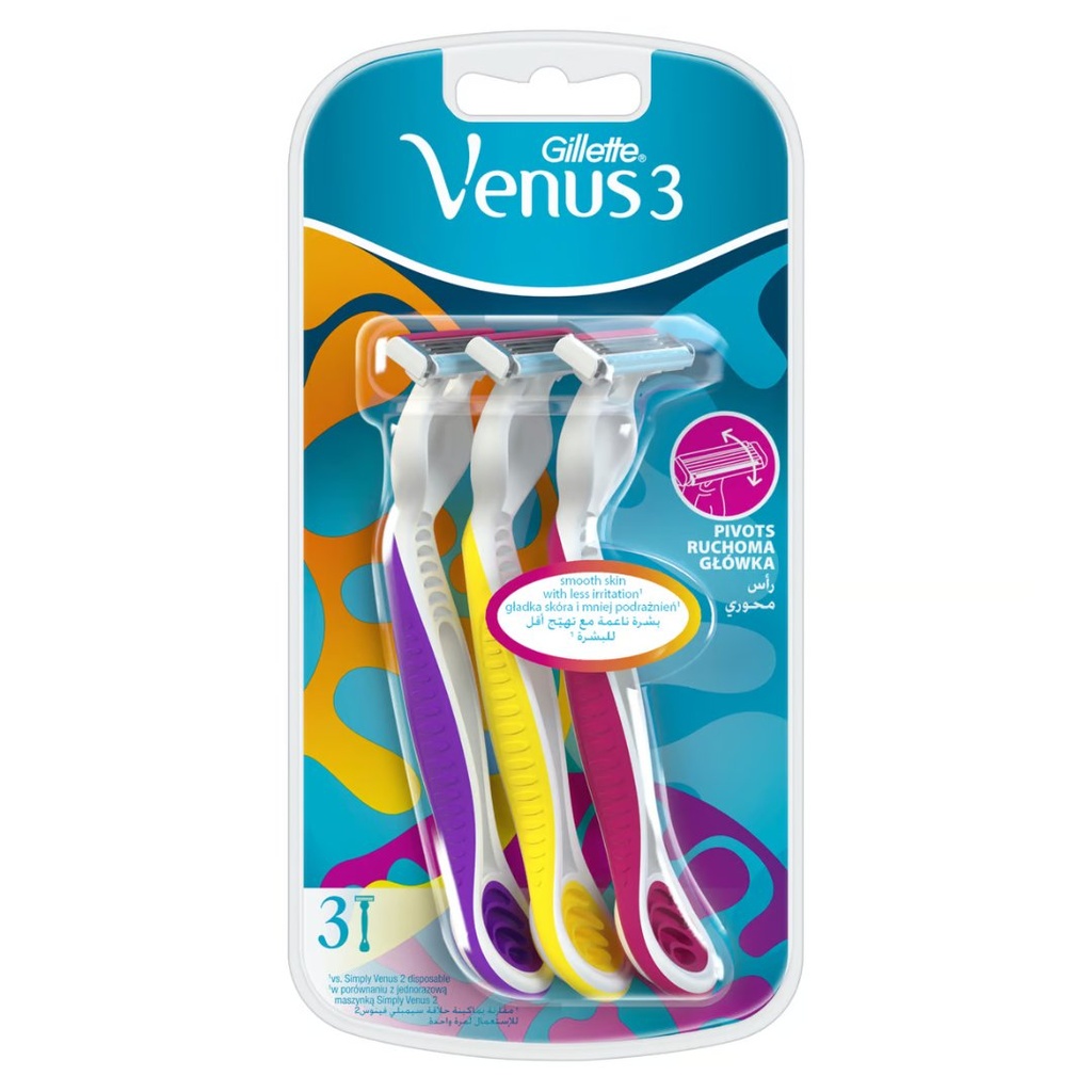 * Gillette Simply Venus3 Plus Razor, 3's