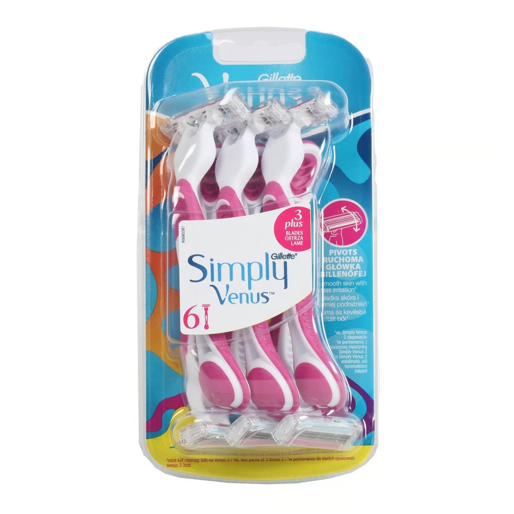 * Gillette Simply Venus3 Plus Razor, 6's