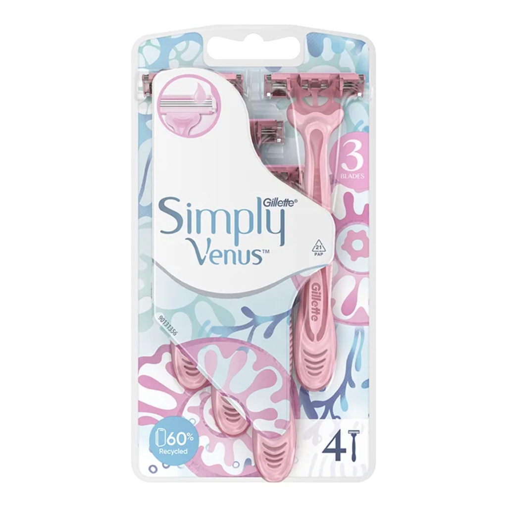 * Gillette Simply Venus3 Razor, 4's
