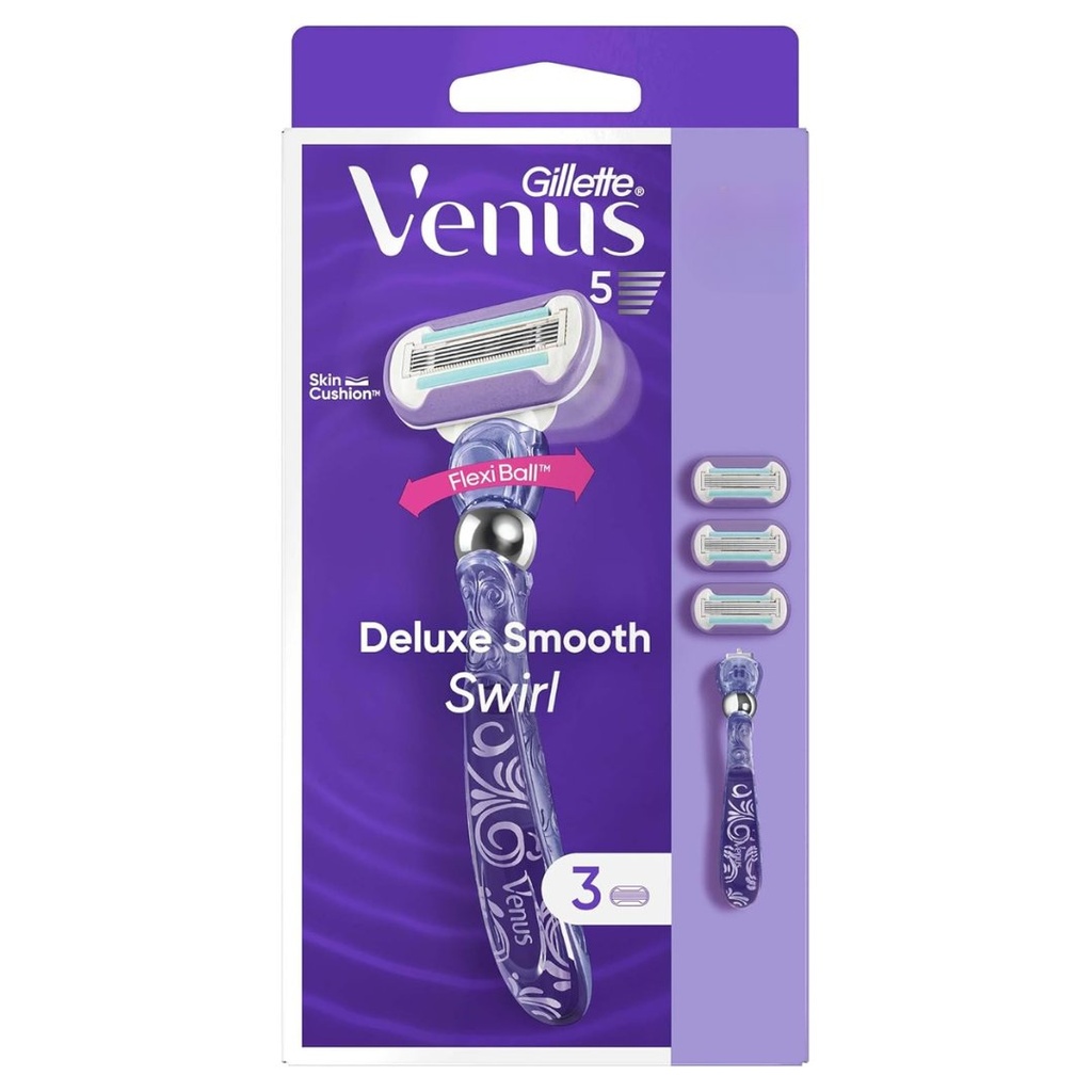 * Gillette Venus Deluxe Smooth Swirl Razor + 3 Refills