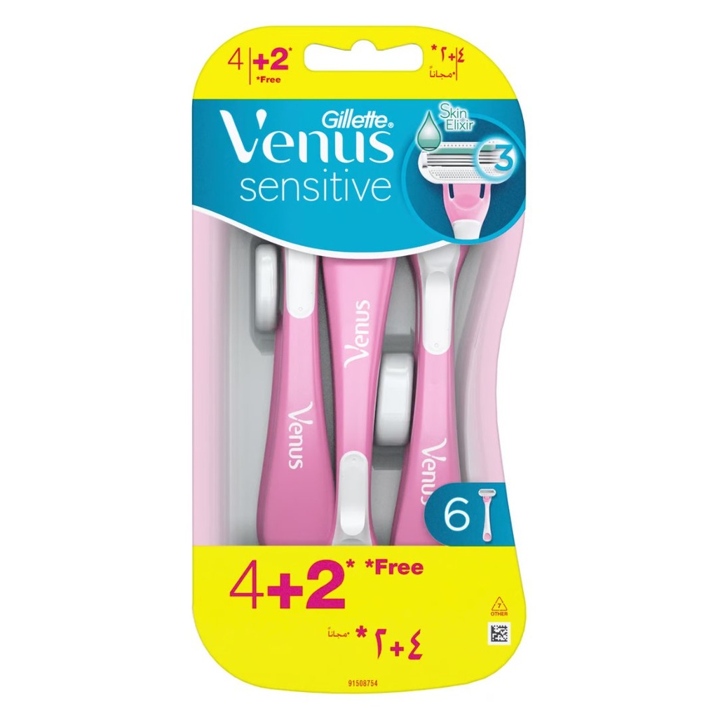 * Gillette Venus Sensitive Razors, (4+2 Free)