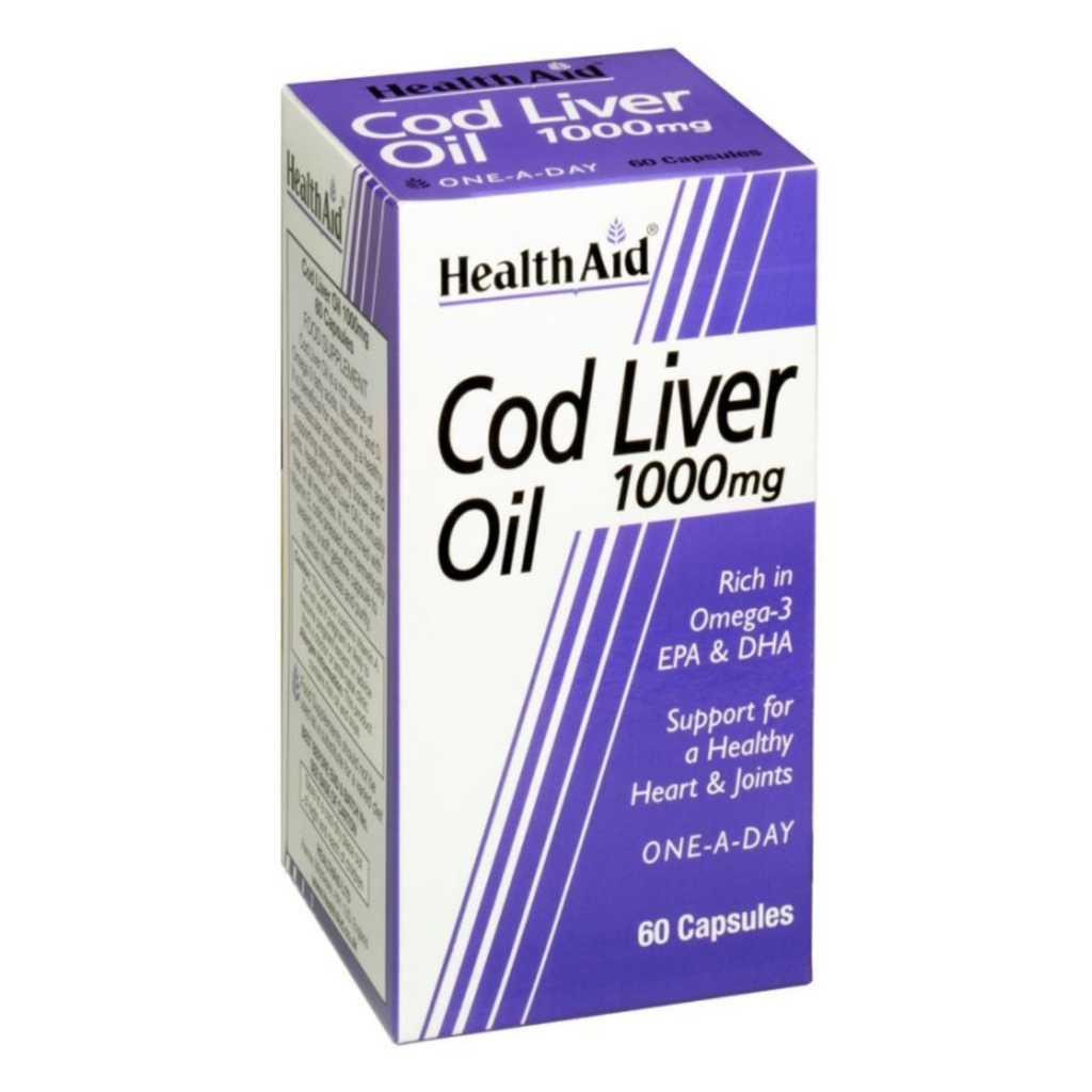 * HealthAid Cod Liver Oil 1000mg Capsules, 60's 