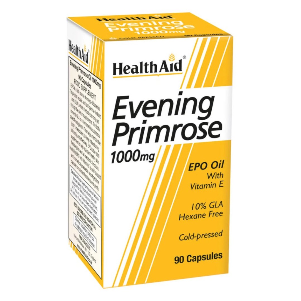 * Healthaid Evening Primrose Oil 1000mg + Vitamin E Capsules, 90's
