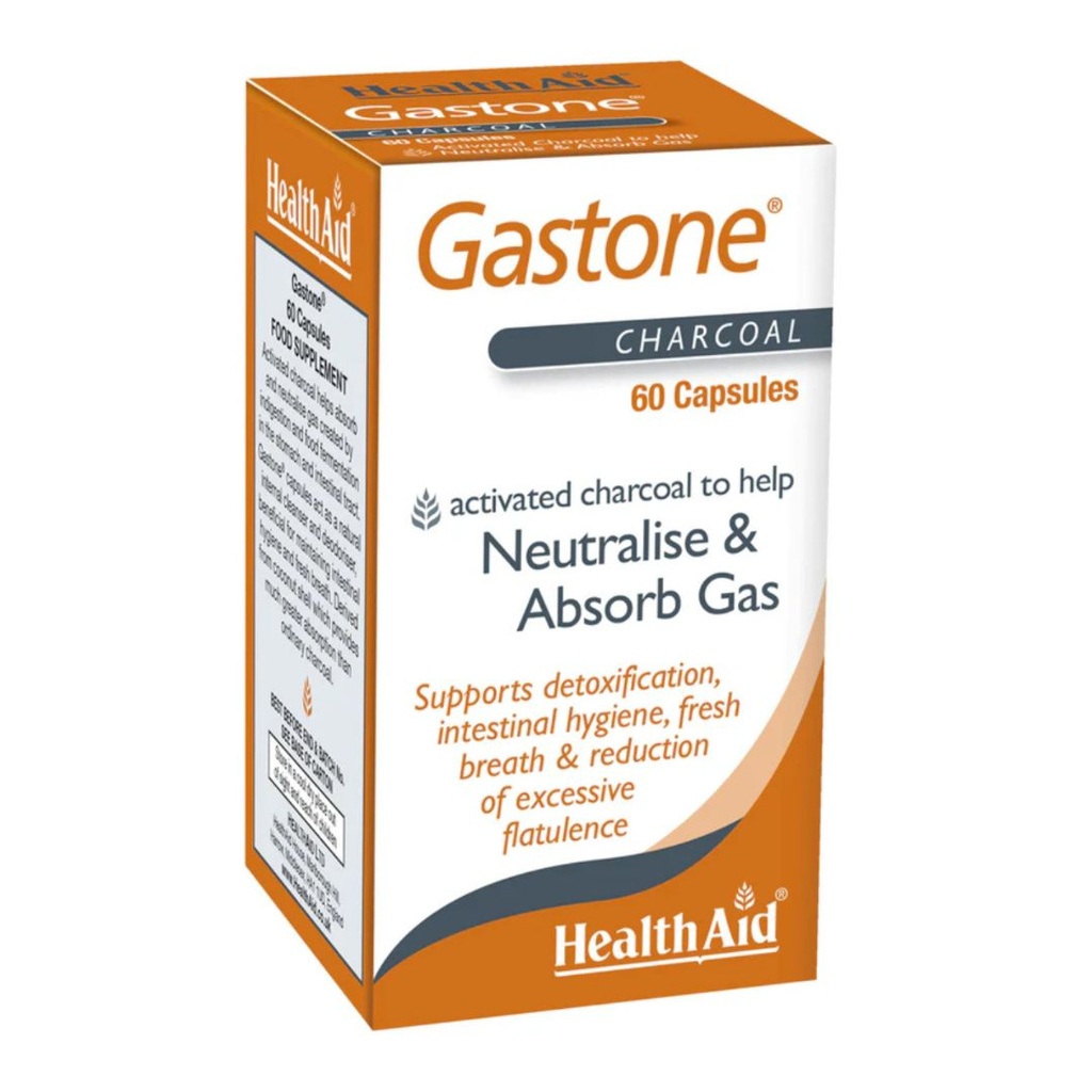 Health Aid Gastone (Activated Charcoal) Capsules, 60's