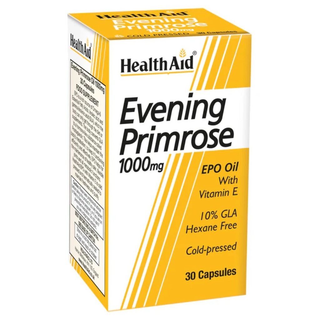 * Healthaid Evening Primrose Oil 1000mg + Vitamin E Capsules, 30's