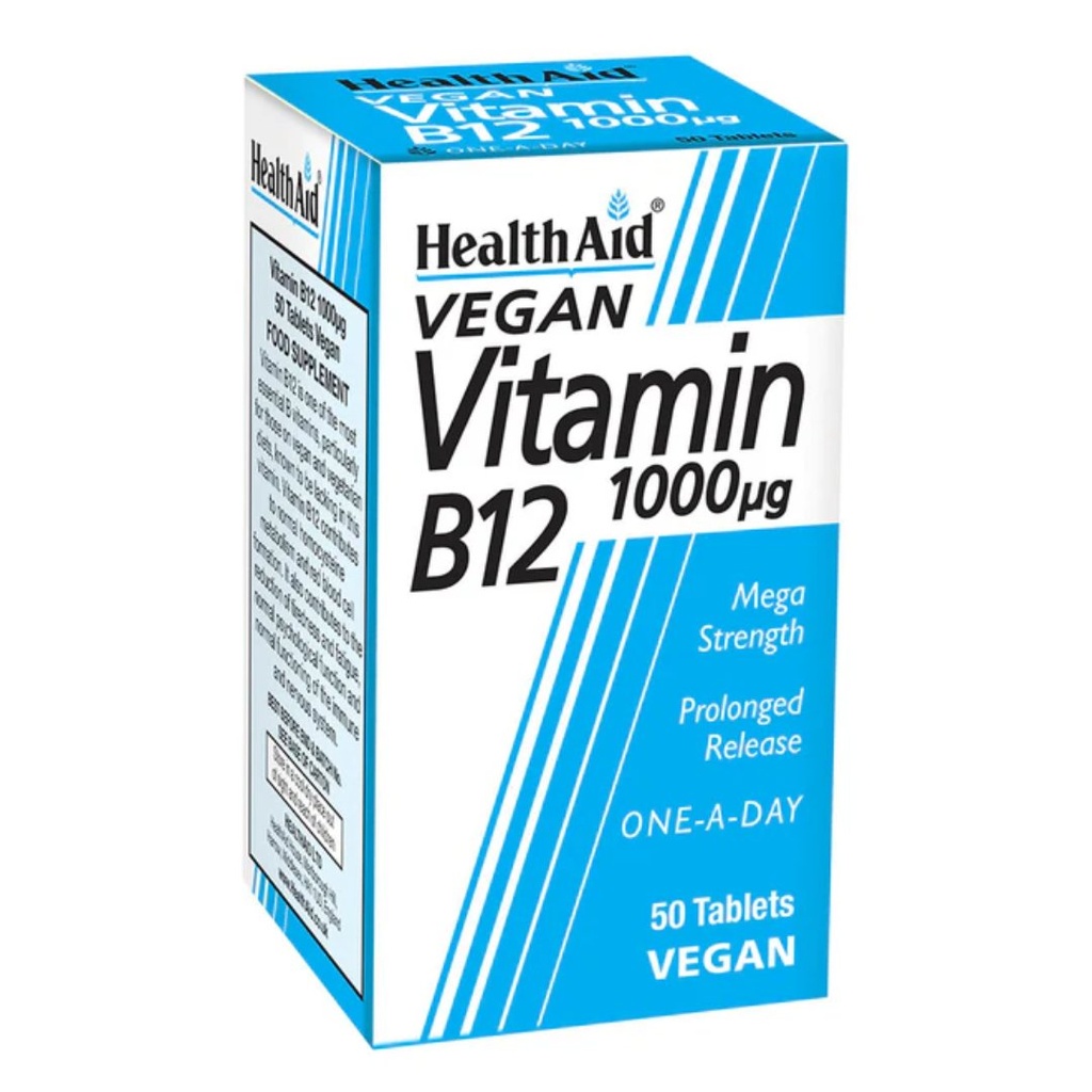 * HealthAid Vitamin B12 1000mcg Tablets, 50's