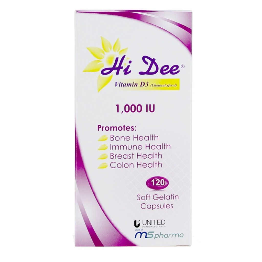 * Hi Dee 1,000iu Soft Gelatin Capsules, 120's
