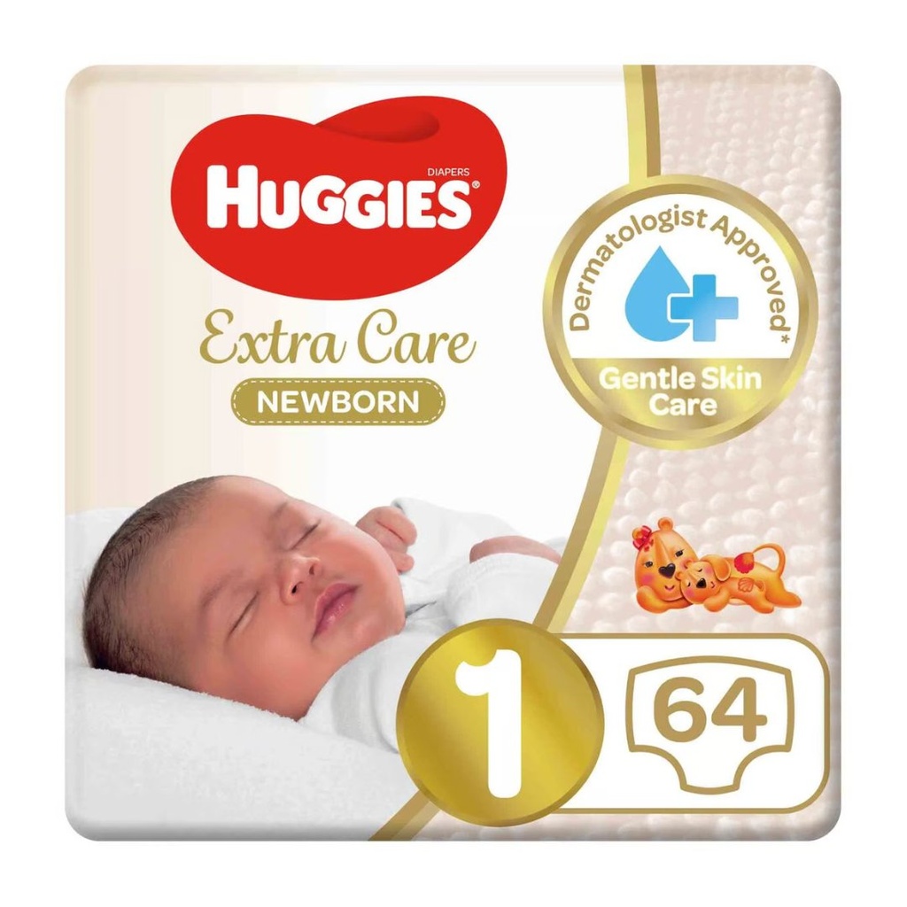 * Huggies Extra Care Newborn Jumbo Pack Size 1, 64's