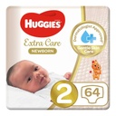 * Huggies Extra Care Newborn Size 2, 64's
