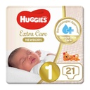 * Huggies Extra Care Newborn Size 1, 21's