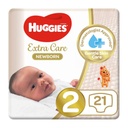 * Huggies Extra Care Newborn Size 2, 21's