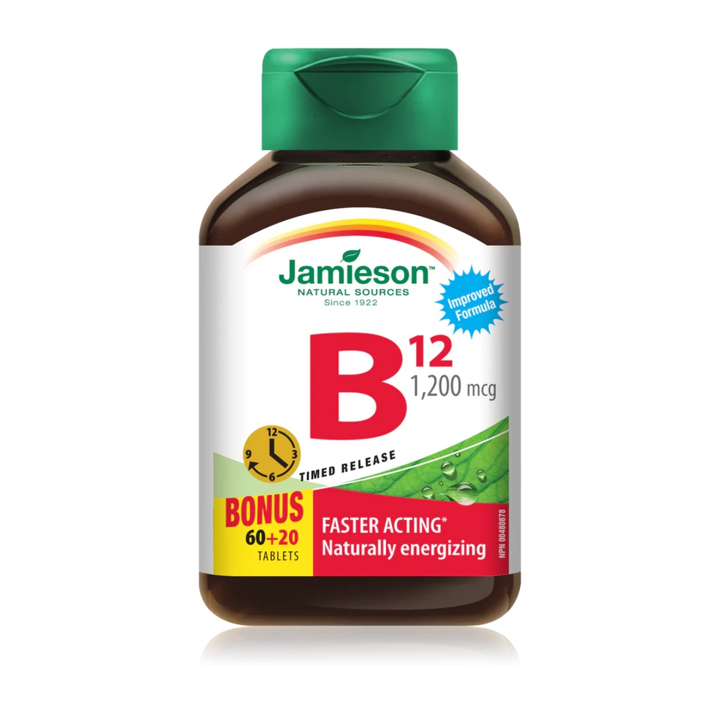 * Jamieson B12 1200mcg Tablets, 60+20's