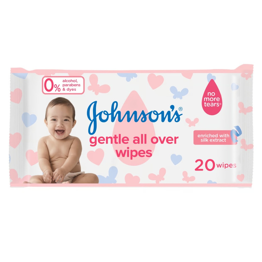 * Johnson's Baby Gentle All Over Wipes, 20's