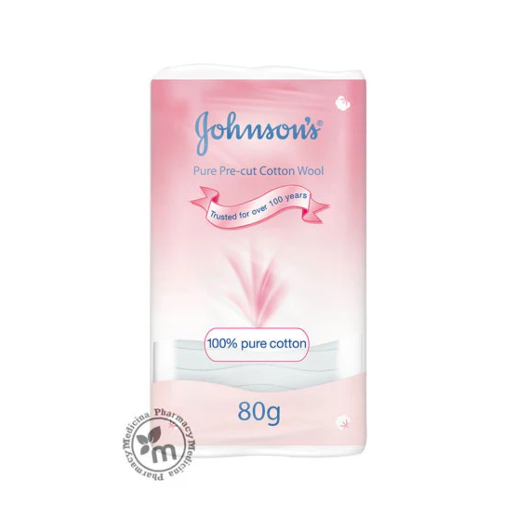 * Johnson's Baby Pure Pre-Cut Cotton Wool, 80g