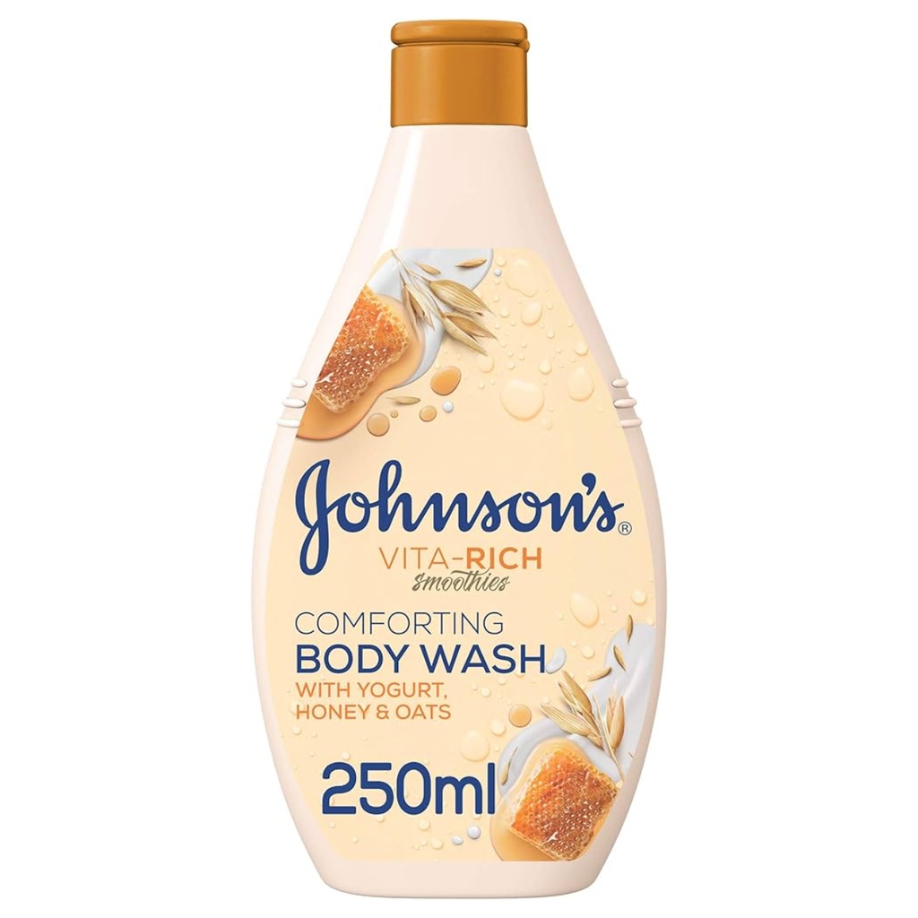 * Johnson's Vita-Rich Smoothies Comforting Body Wash with Yogurt, Honey & Oats, 250ml 