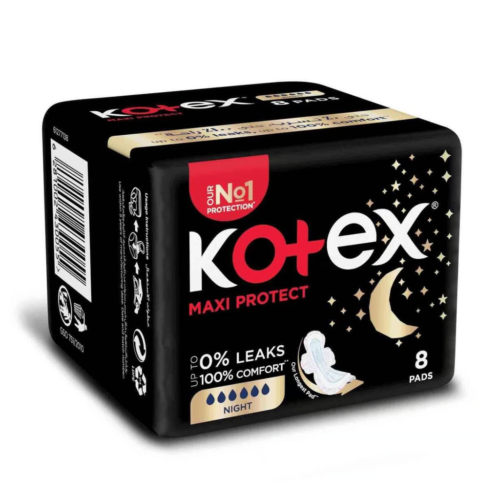* Kotex Maxi Night Time Wings, 8's