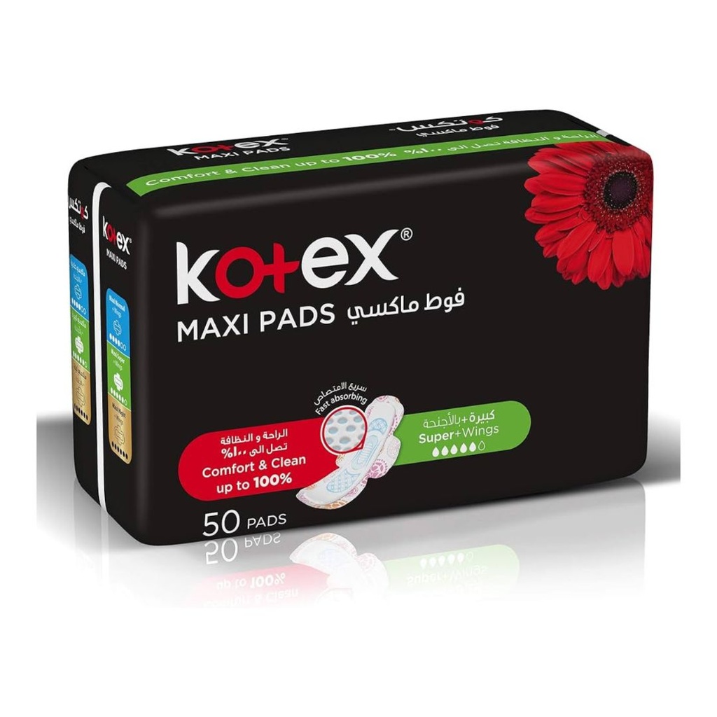 كوتكس ماكسي سوبر بالأجنحة، 50 قطعة