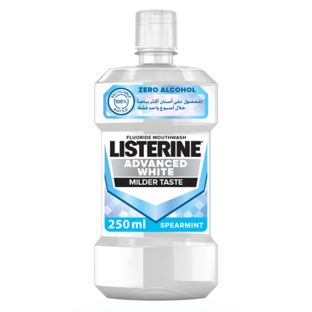 ليسترين أدفانس وايت غسول فم بالفلورايد، 250 مل
