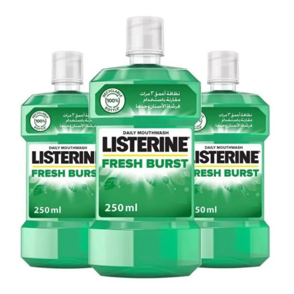 * Listerine Fresh Burst Mouthwash, 250ml - (2 +1 Free)