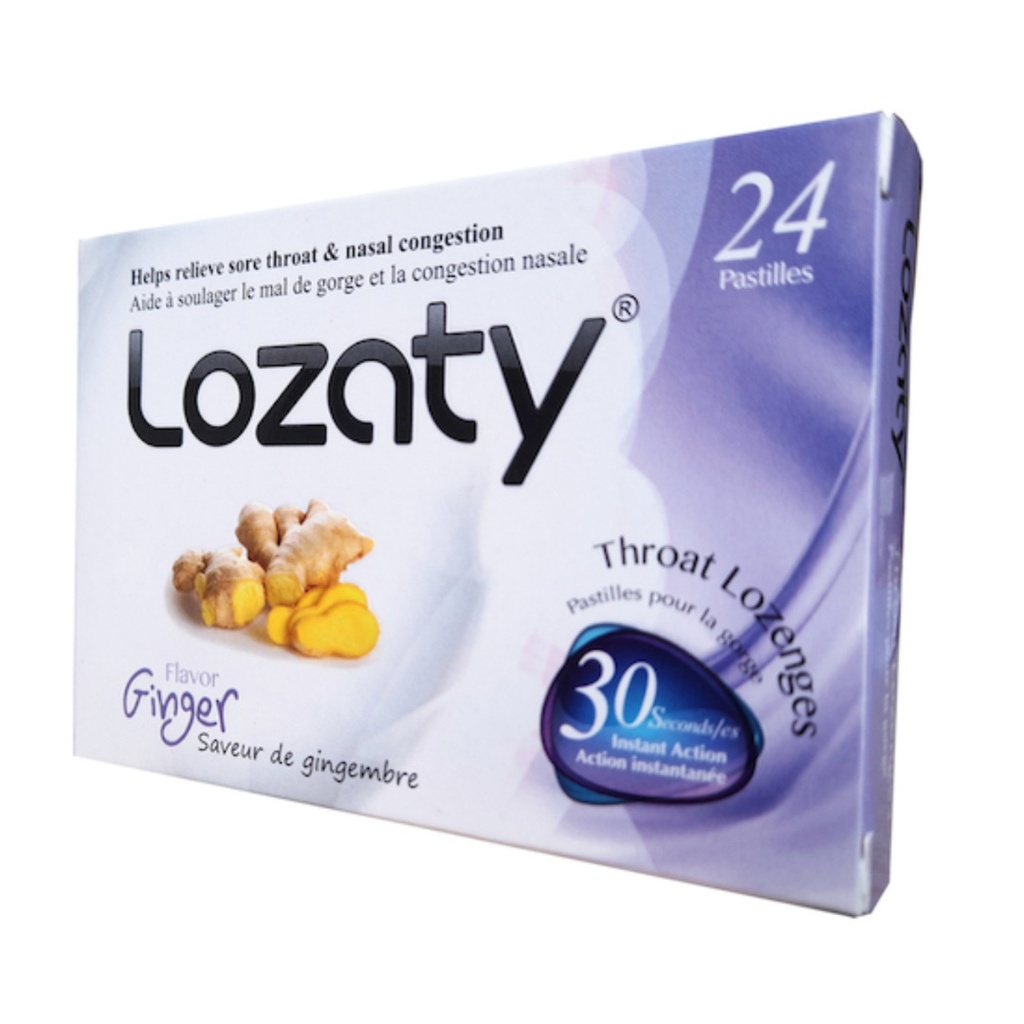 * Lozaty Ginger Throat Lozenges, 24's