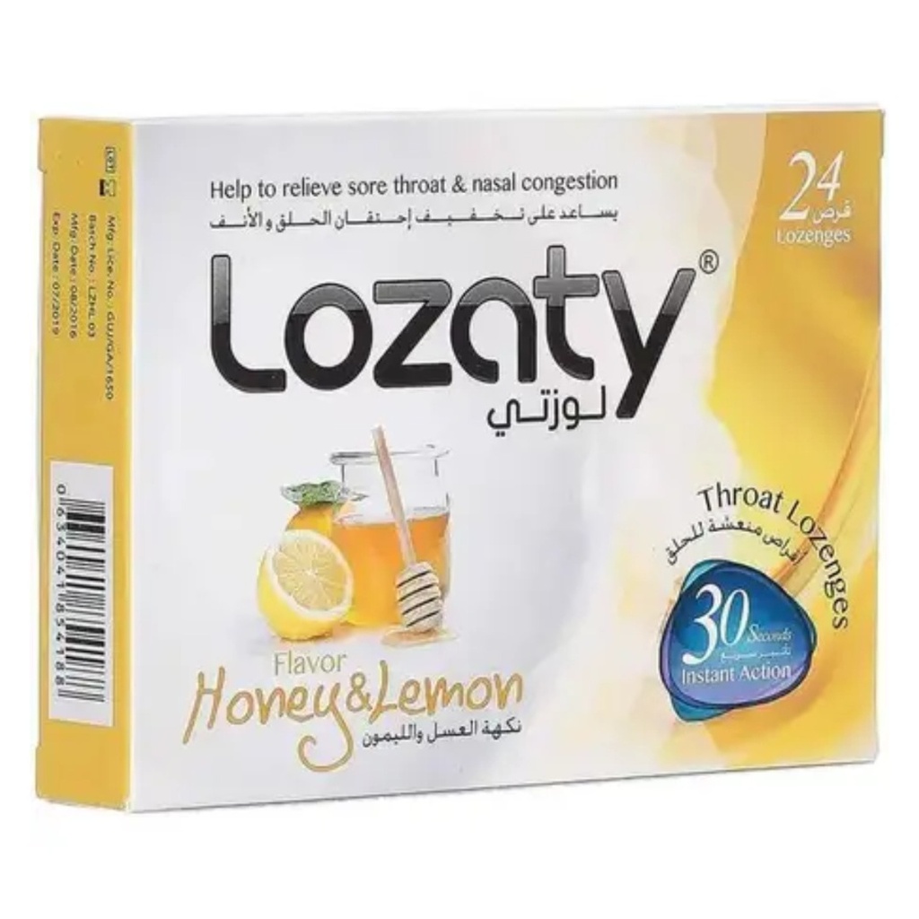 Lozaty Honey & Lemon Throat Lozenges, 24's