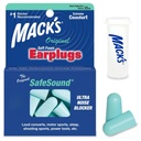 * Mack's Original Soft Foam Earplugs Safe Sound - Green, 3 Pair