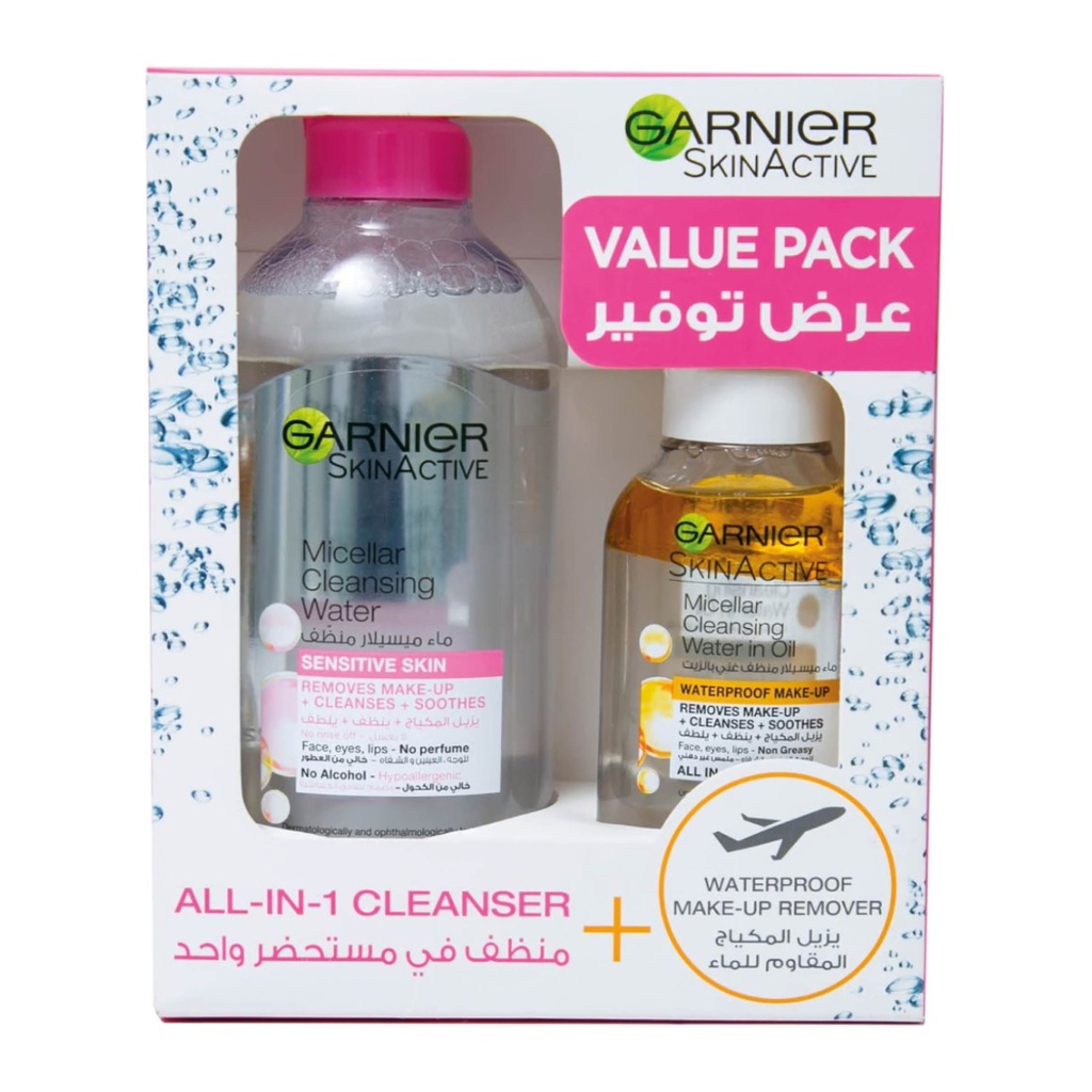 * Garnier Micellar Water, 400ml + Oil 100ml Free