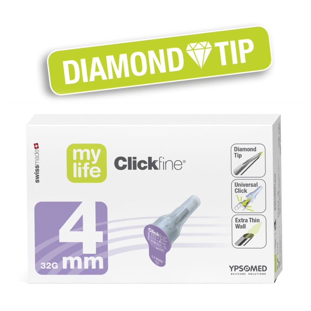 * Mylife Click 4mm Diamond Tip Fine Pen Needle 