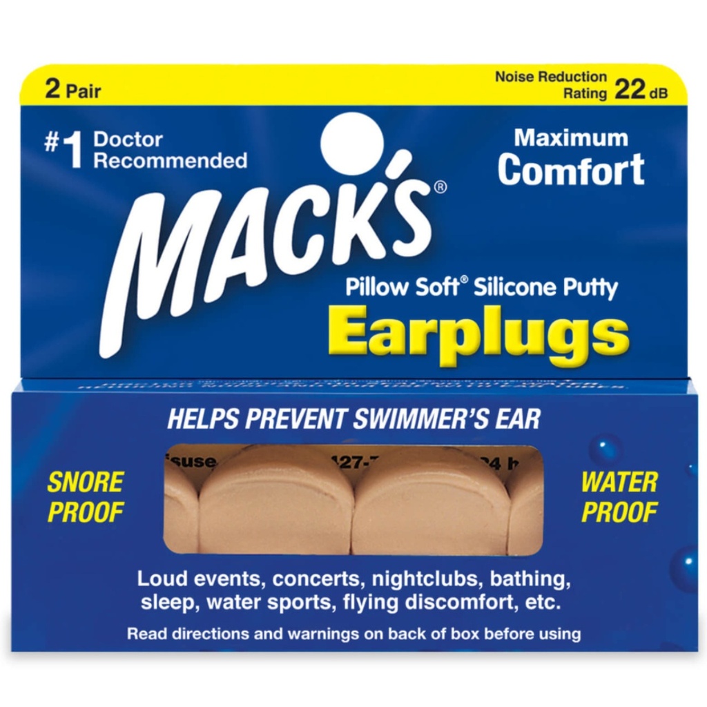 * Mack's Comfort Pillow Soft Silicone Putty Earplugs - Beige, 2 Pair