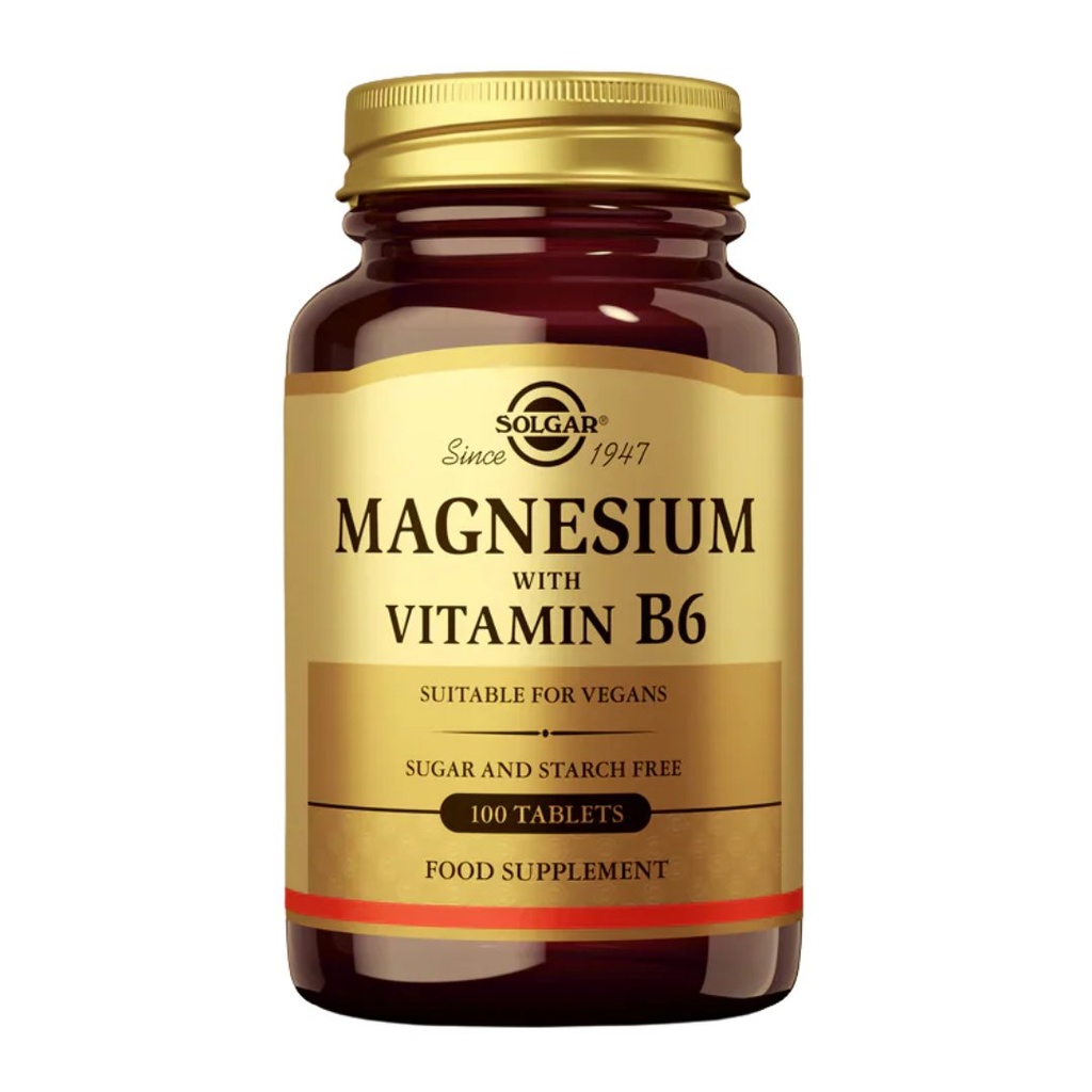 * Solgar Magnesium with Vitamin B6 Tablets, 100's