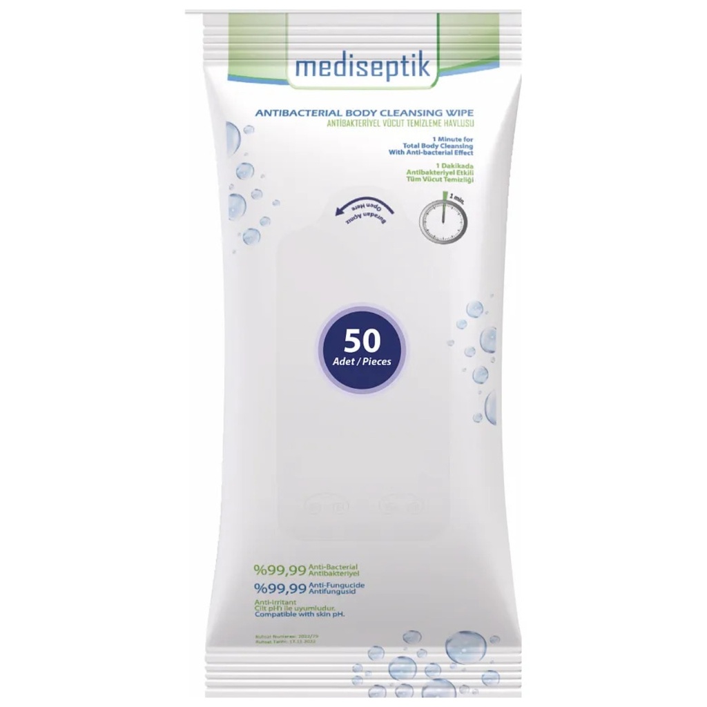 * Mediseptik Antibacterial Wipes 50's