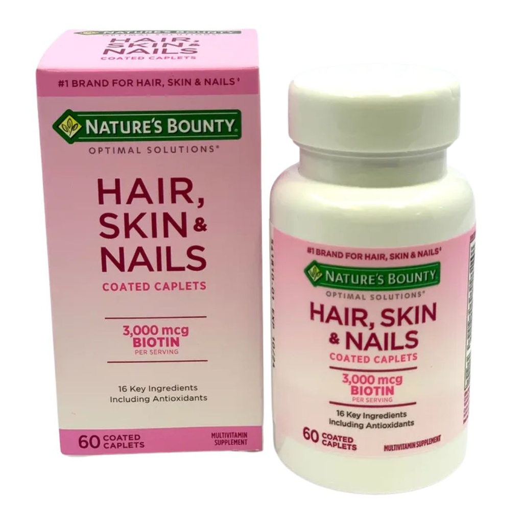 * Natures Bounty Hair, Skin & Nail Coated Caplets, 60's