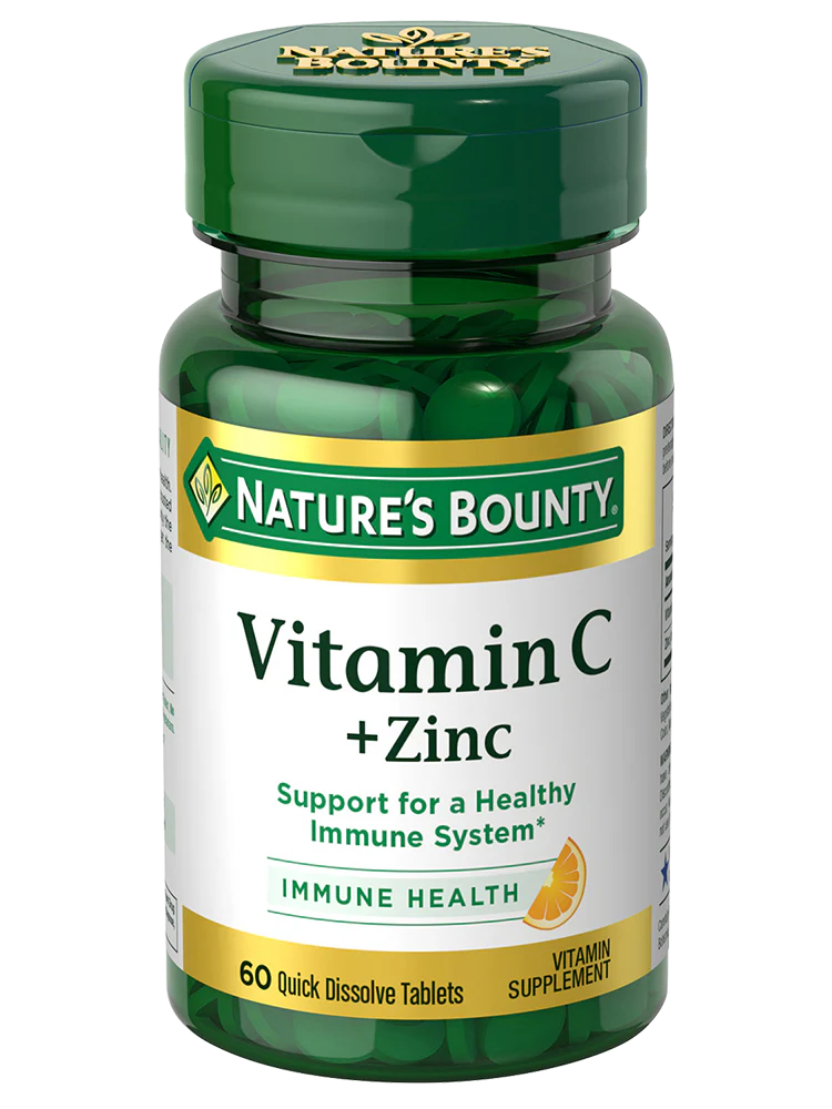 * Nature’s Bounty Zinc + Vitamin C QD Tablets, 60's 
