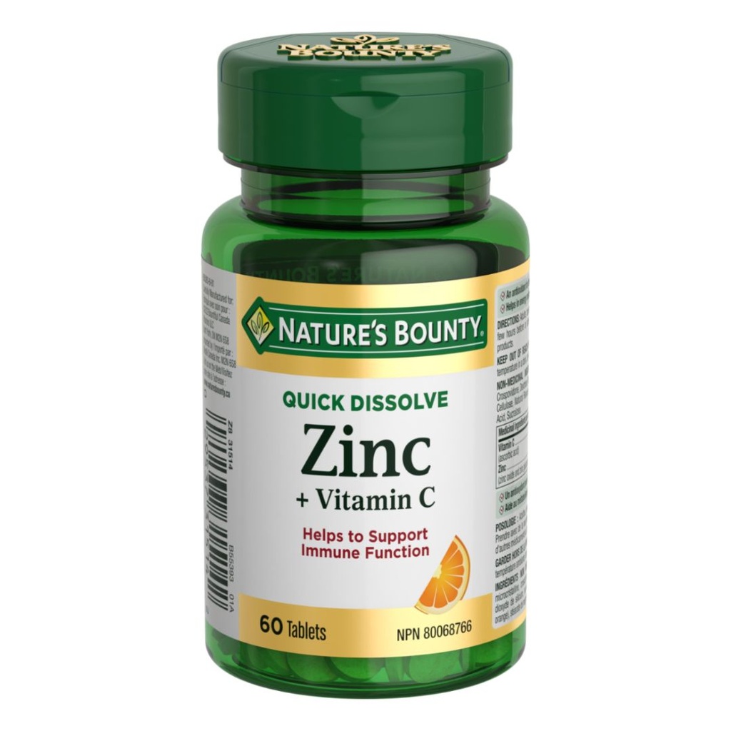 * Nature’s Bounty Zinc + Vitamin C Tablets, 60's 