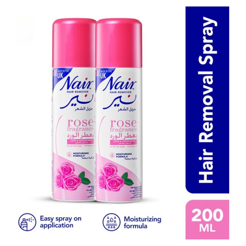 * Nair Hair Remover Rose Spray, 200ml - OFFER (Twin Pack 25% Off)
