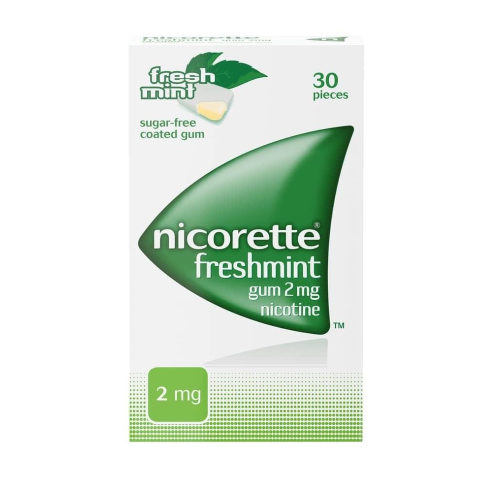 * Nicorette Freshmint 2 mg Nicotine Gum, 30's