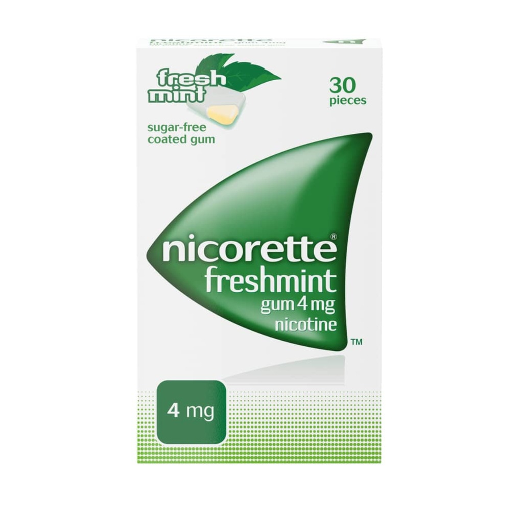 * Nicorette Freshmint 4 mg Nicotine Gum, 30's