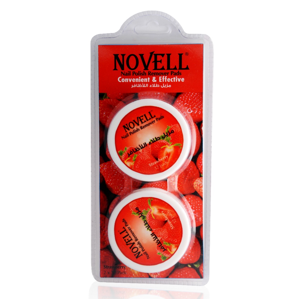 * Novell Nail Polish Remover Pads Strawberry - 2x32 Pad