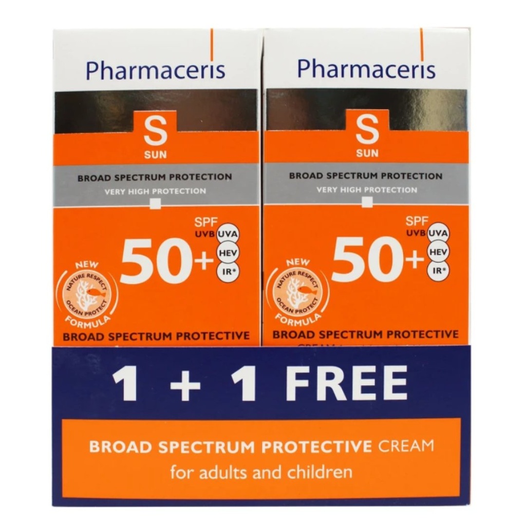 * Pharmaceris Broad Spectrum SPF 50 Sun Protect Cream, 50ml - OFFER (1+1 Free)